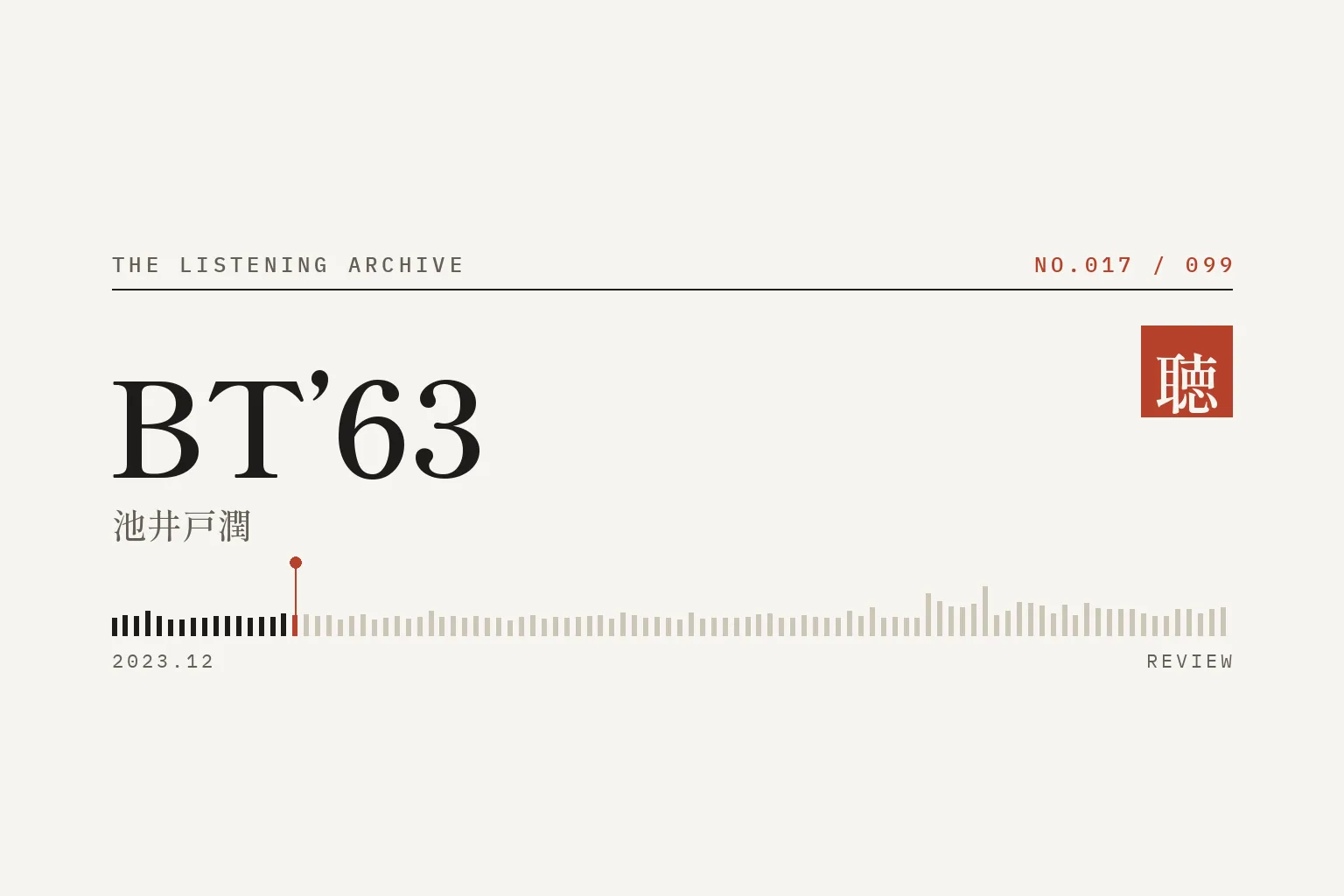 『BT’63』の書評（聴く書庫 No.017）